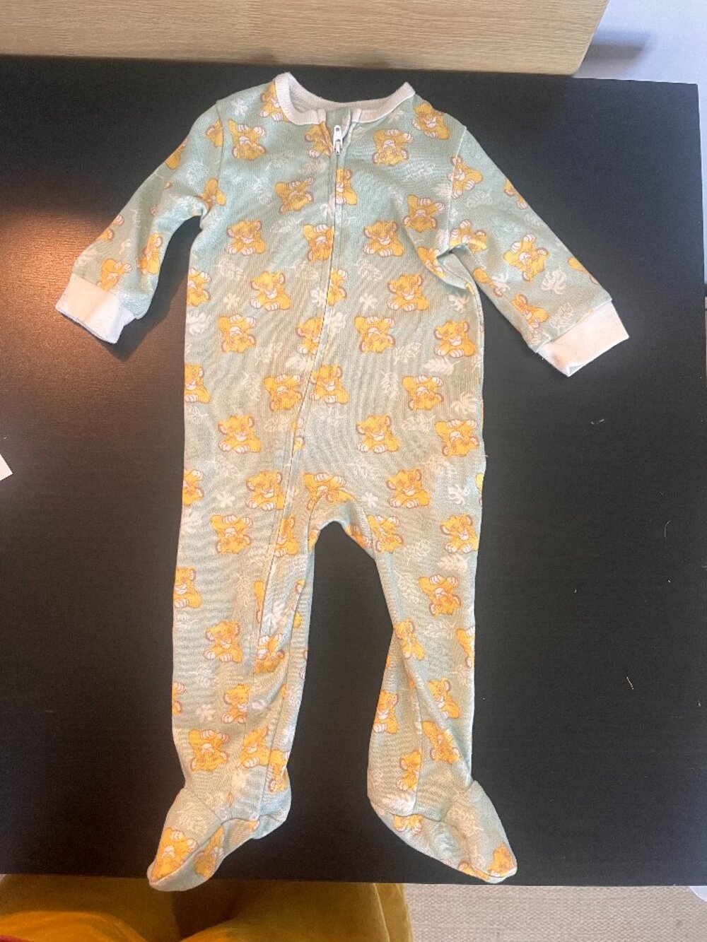 [$2 in a bundle] Disney Lion King Simba footie pjs 3M mint green